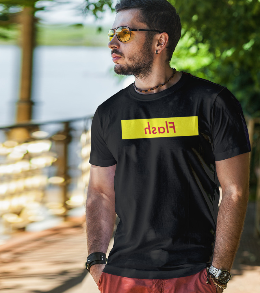 Reverse Flash Yellow Red Text Classic T-Shirt