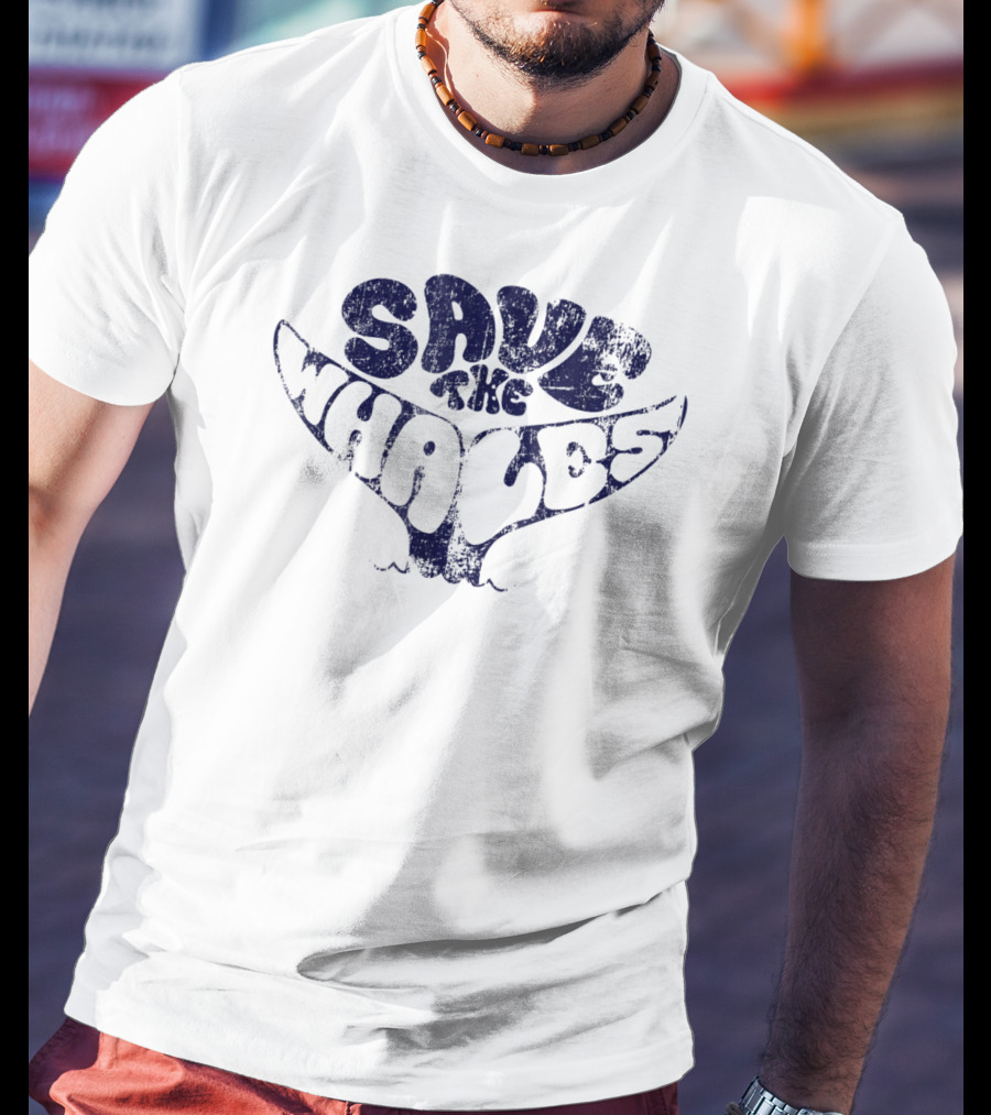 Save The Whales Distressed Vintage Environmentalist T-Shirt