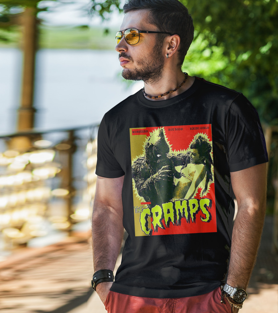 The Cramps Monsters Hot Rods Bikini Girls Punk Rock Band T-Shirt