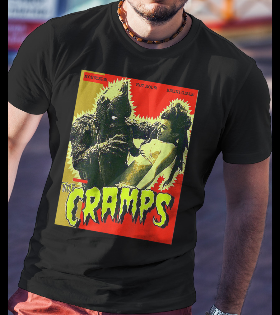 The Cramps Monsters Hot Rods Bikini Girls Punk Rock Band T-Shirt