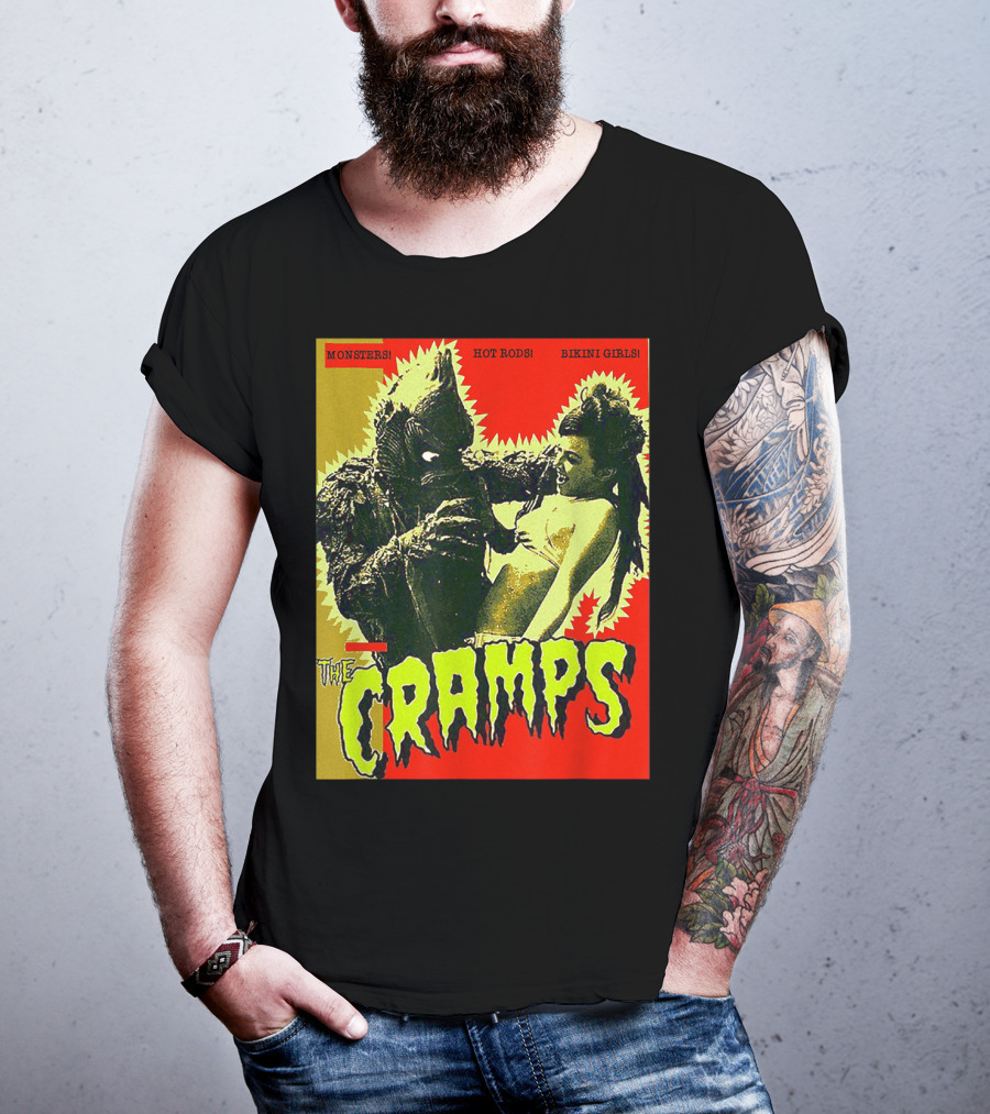 The Cramps Monsters Hot Rods Bikini Girls Punk Rock Band T-Shirt