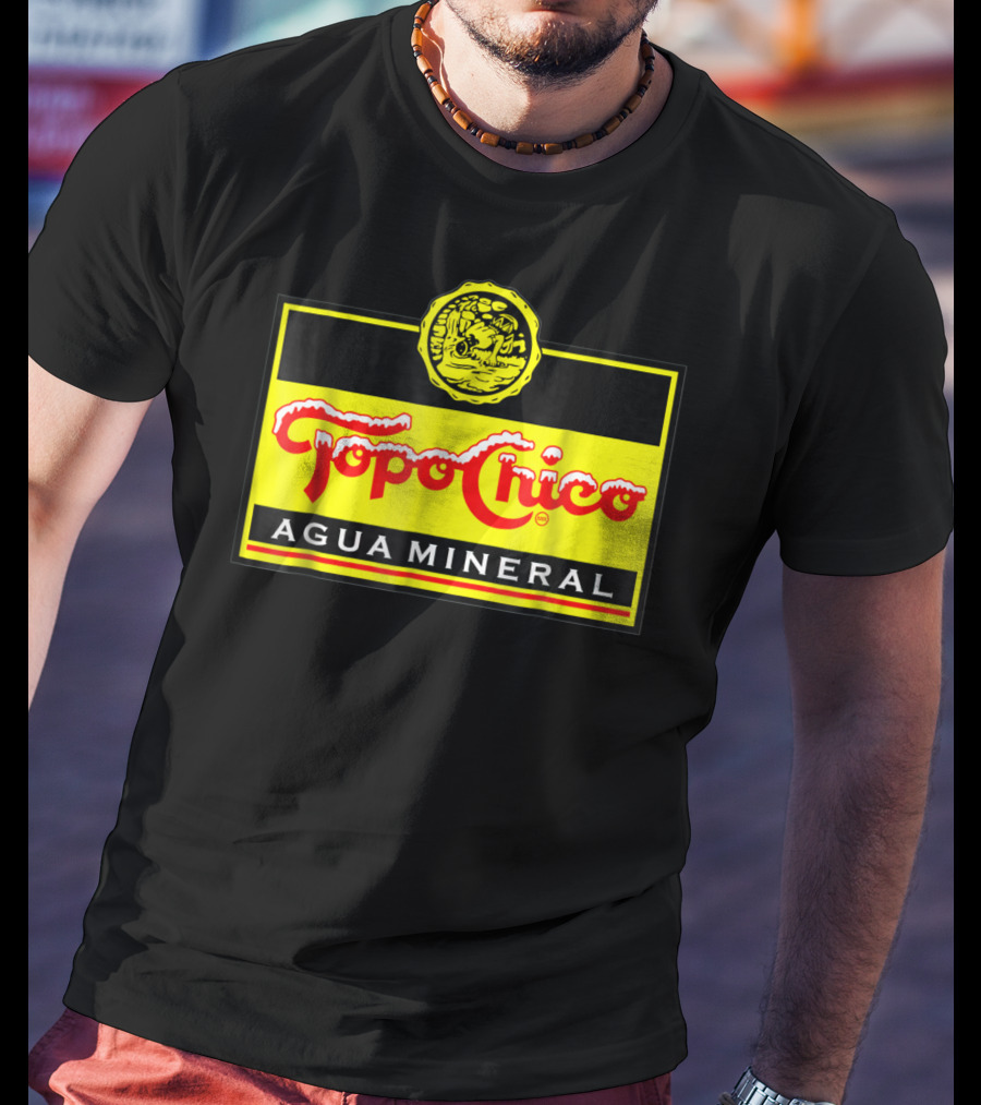 Topo Chico Agua Mineral Logo With Yellow T-Shirt