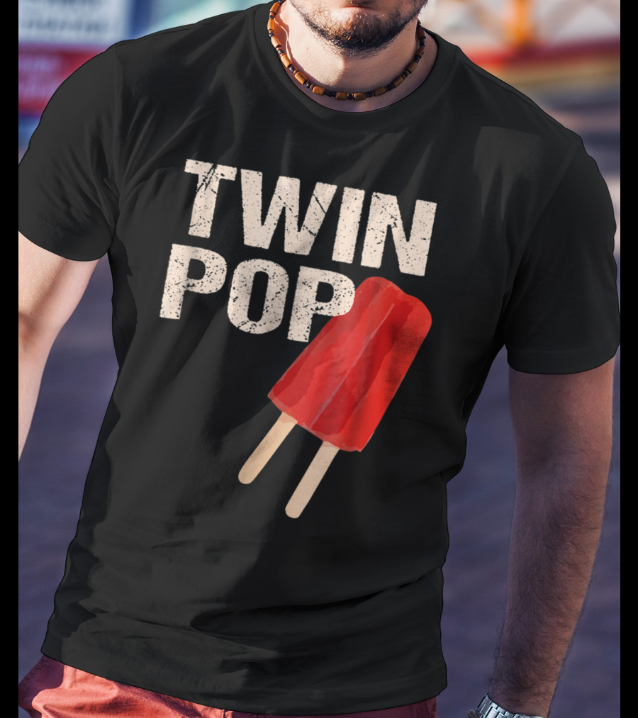 TWIN POP For Grandpa Twins Dad Ice Cream Popsicle T-Shirt