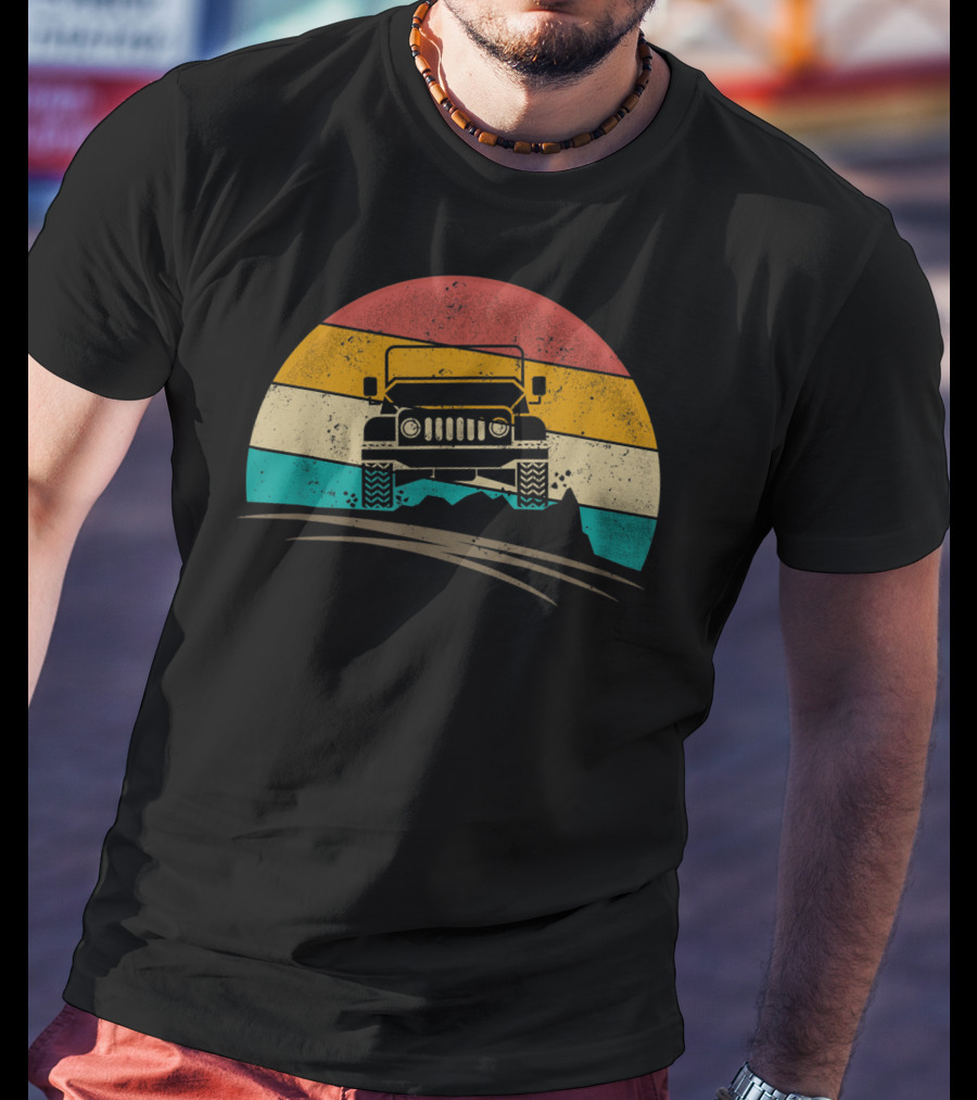 Vintage Jeeps 4x4 70s Distressed Off Road Adventure T-Shirt