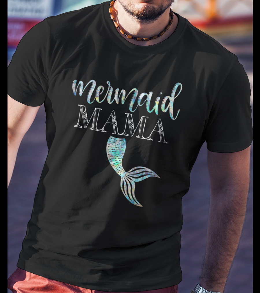 Mermaid Mama Daughter Girl Birthday Party Mama T-Shirt