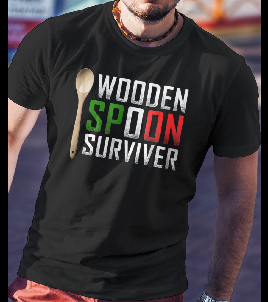 Wooden Spoon Survivor Green Red T-Shirt