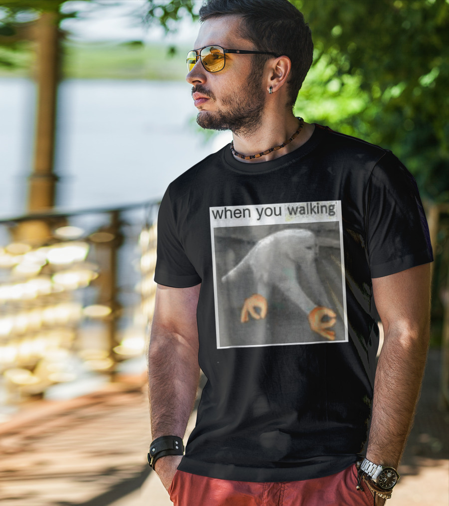 When You Walking Cat Meme With 3D Hands T-Shirt