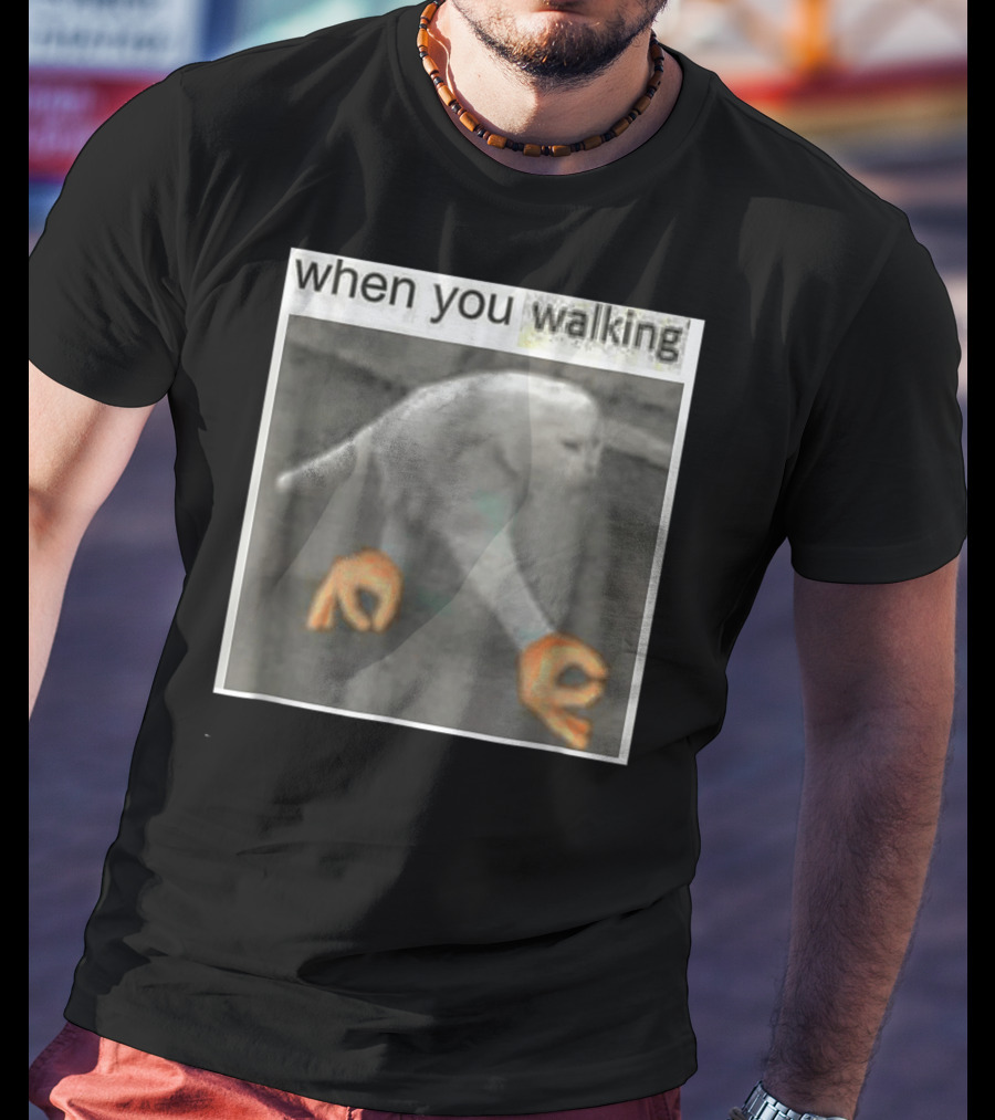 When You Walking Cat Meme With 3D Hands T-Shirt