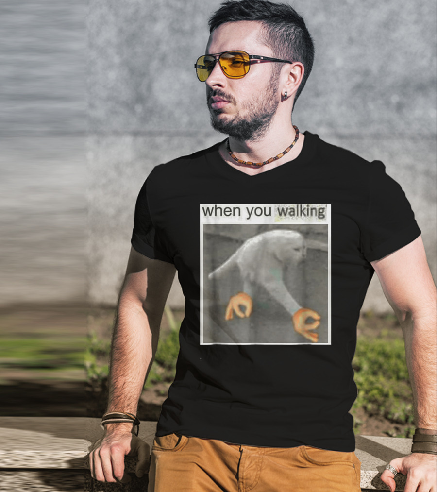 When You Walking Cat Meme With 3D Hands T-Shirt