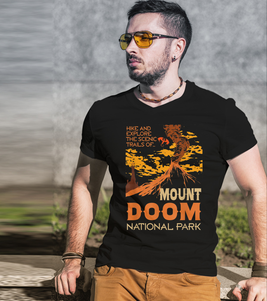 Hike And Explore The Scenic Trails Of Mount Doom National Park T-Shirt