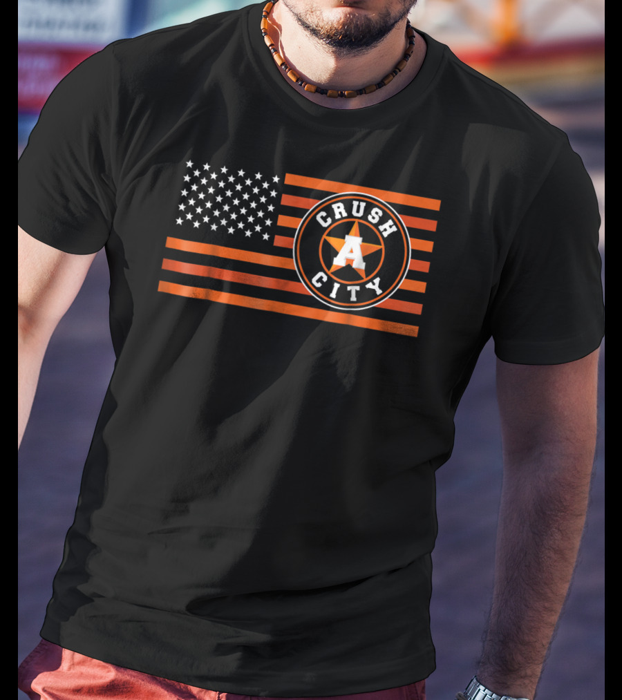 Houston Crush City Baseball Flag H Town Novelty T-Shirt