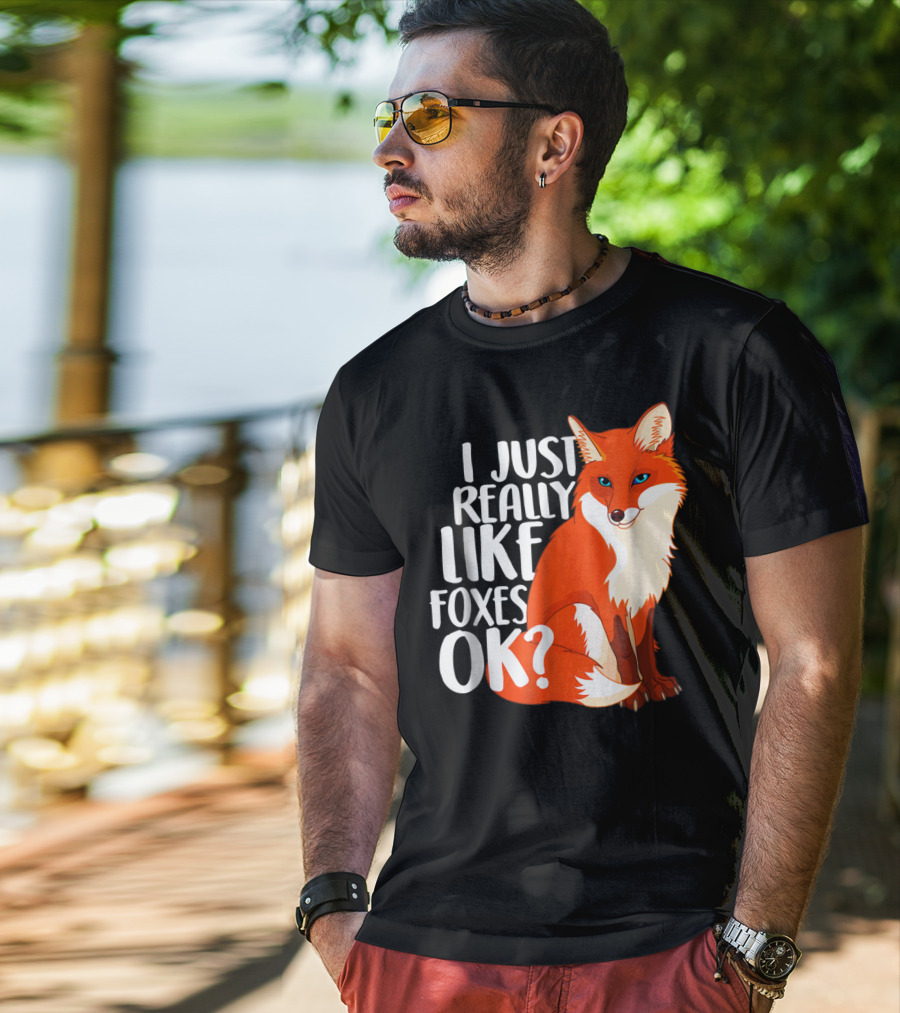 I Just Really Like Foxes OK? Funny Orange Fox T-Shirt