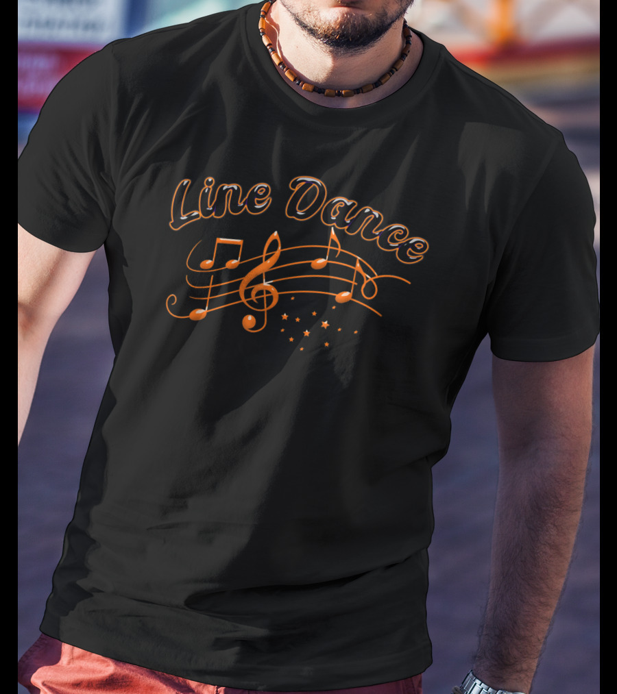 Line Dance Country Music Notes And Stars T-Shirt