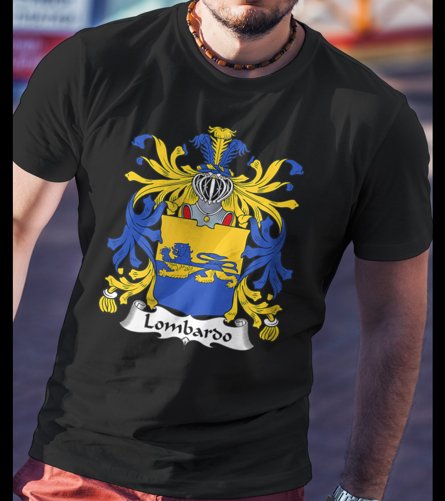 Lombardo Family Crest Coat Of Arms Emblem T-Shirt