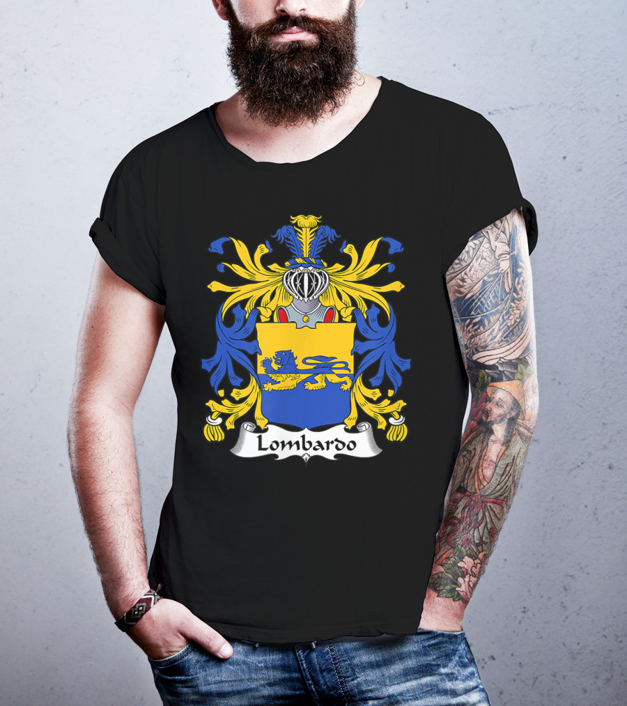 Lombardo Family Crest Coat Of Arms Emblem T-Shirt