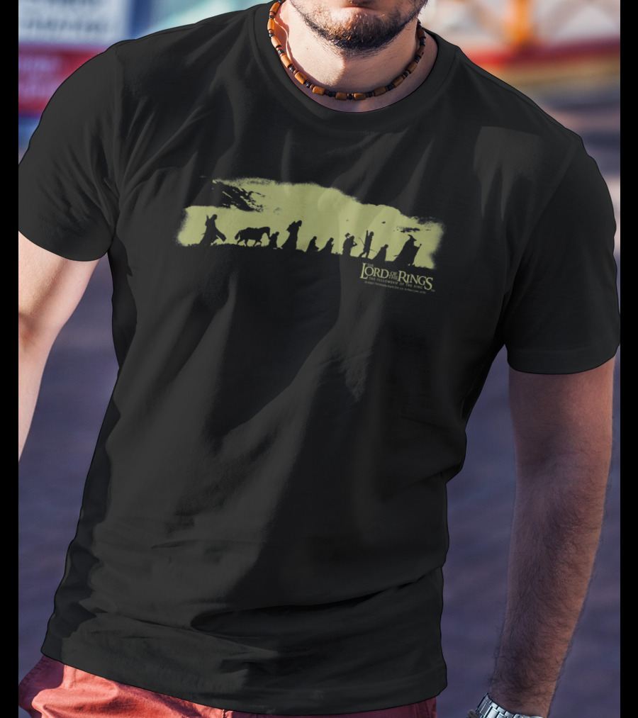 Lord Of The Rings The Fellowship Silhouette On Mountain Path T-Shirt