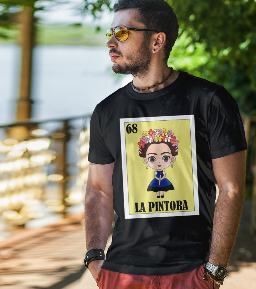 Loteria 68 La Pintora Mexican Graphic Icon T-Shirt