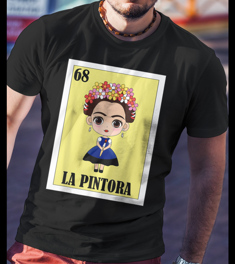 Loteria 68 La Pintora Mexican Graphic Icon T-Shirt