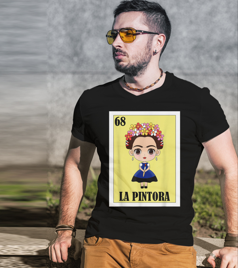Loteria 68 La Pintora Mexican Graphic Icon T-Shirt