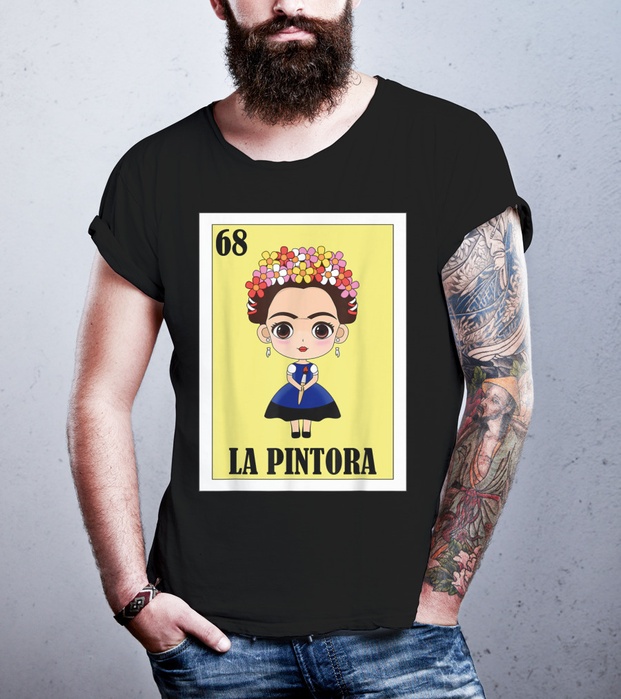Loteria 68 La Pintora Mexican Graphic Icon T-Shirt