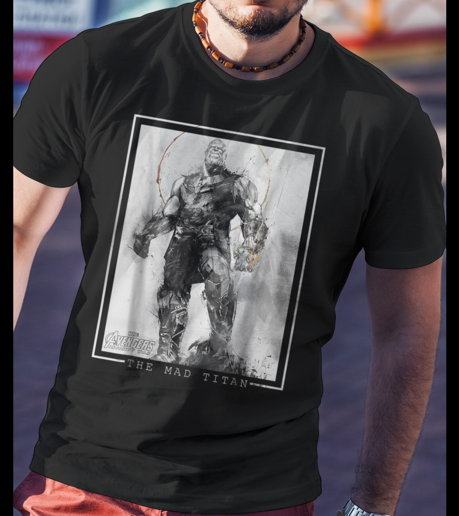 Marvel Avengers Infinity War Thanos The Mad Titan Sketch T-Shirt