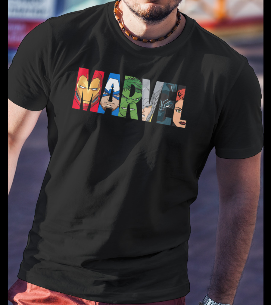 Marvel Avengers Iron Man Captain America Hulk Thor Black Widow Panther T-Shirt