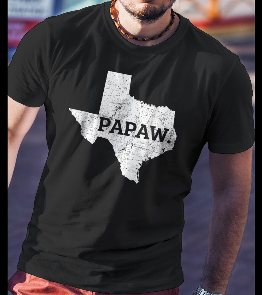 Papaw Texas Grandpa Map Outline T-Shirt