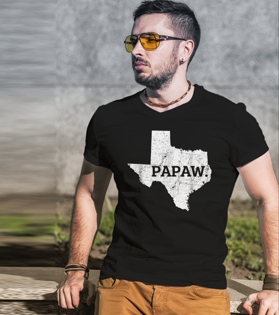 Papaw Texas Grandpa Map Outline T-Shirt