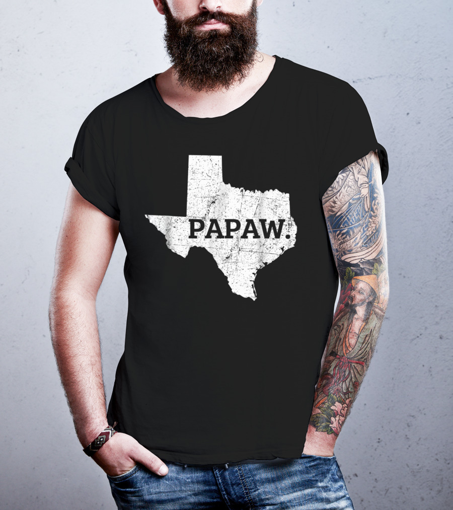 Papaw Texas Grandpa Map Outline T-Shirt