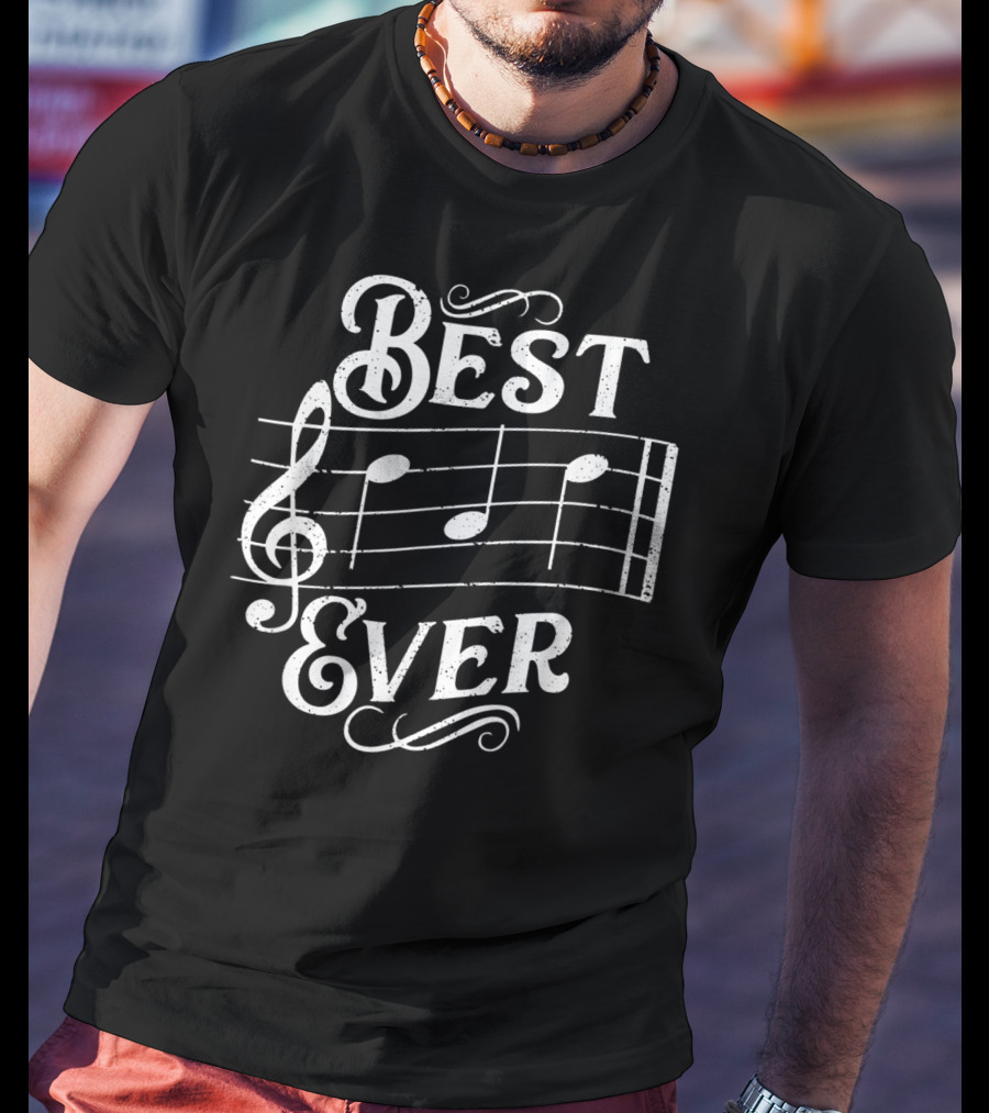 Best Dad Ever Music Notes T-Shirt
