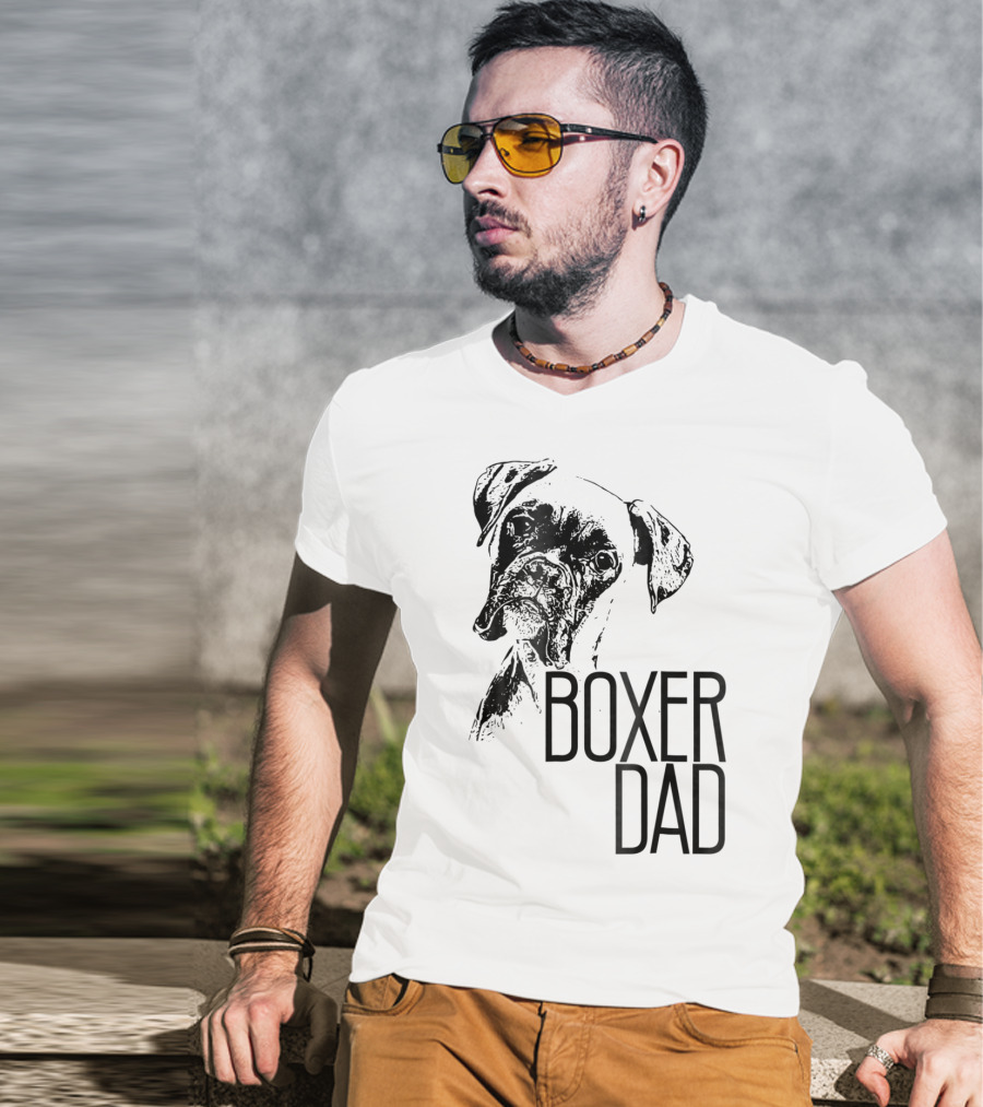 Boxer Dad Dog Face Dog Lovers Mens Boxer T-Shirt