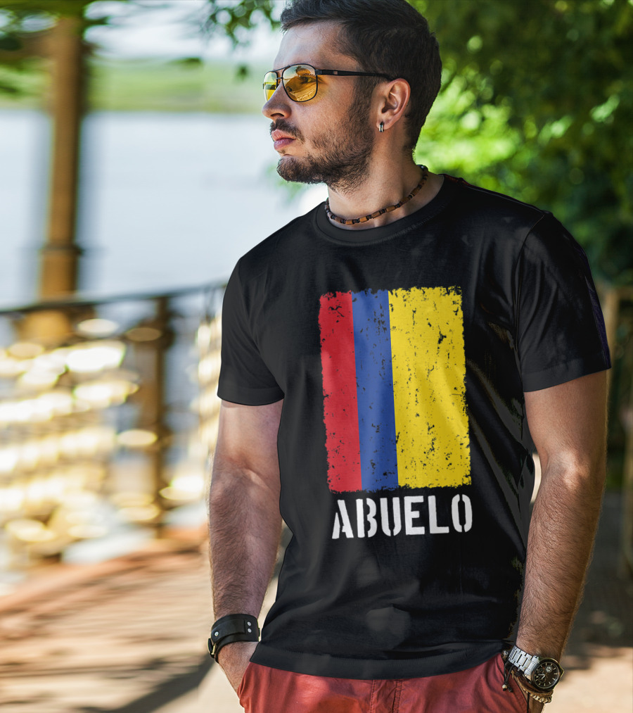 Colombian Grandpa Abuelo Colombia Flag T-Shirt