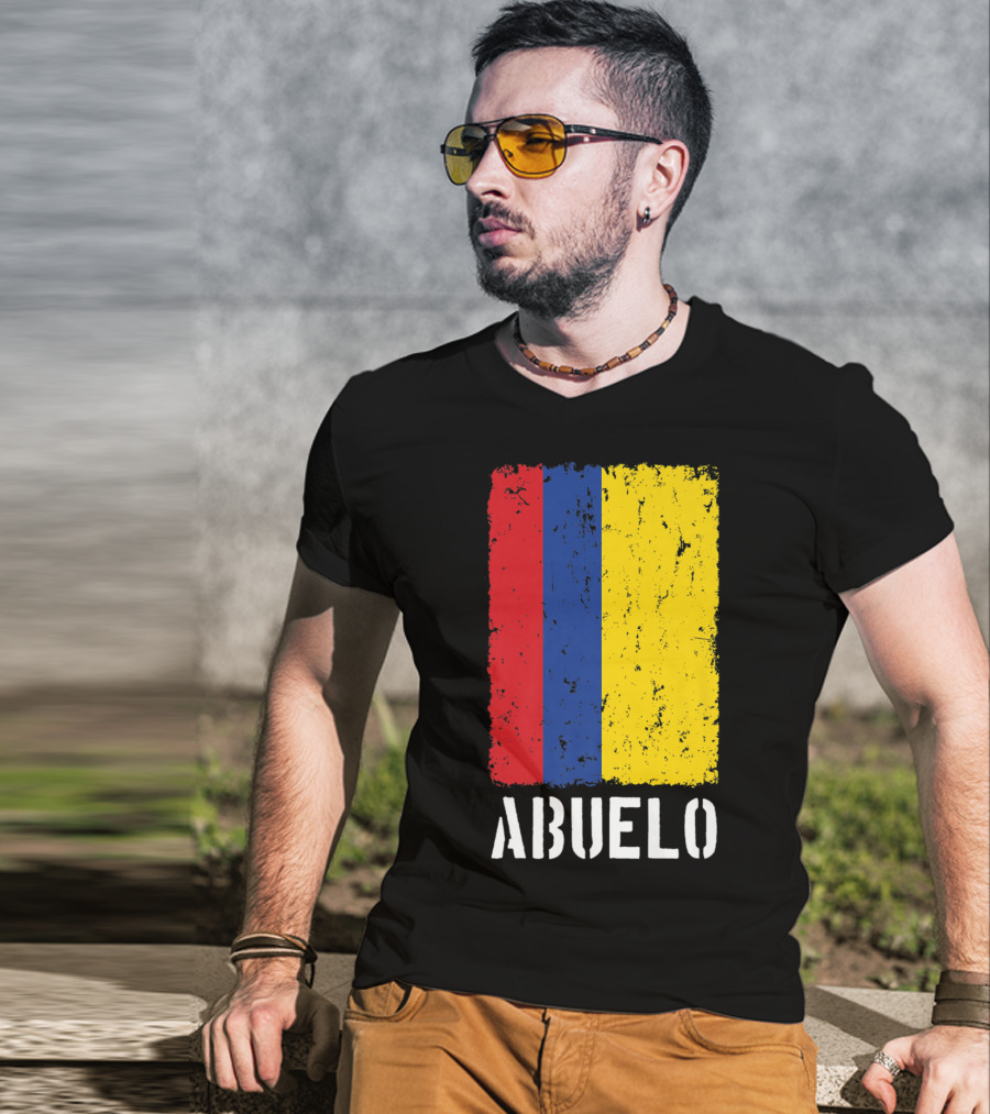 Colombian Grandpa Abuelo Colombia Flag T-Shirt