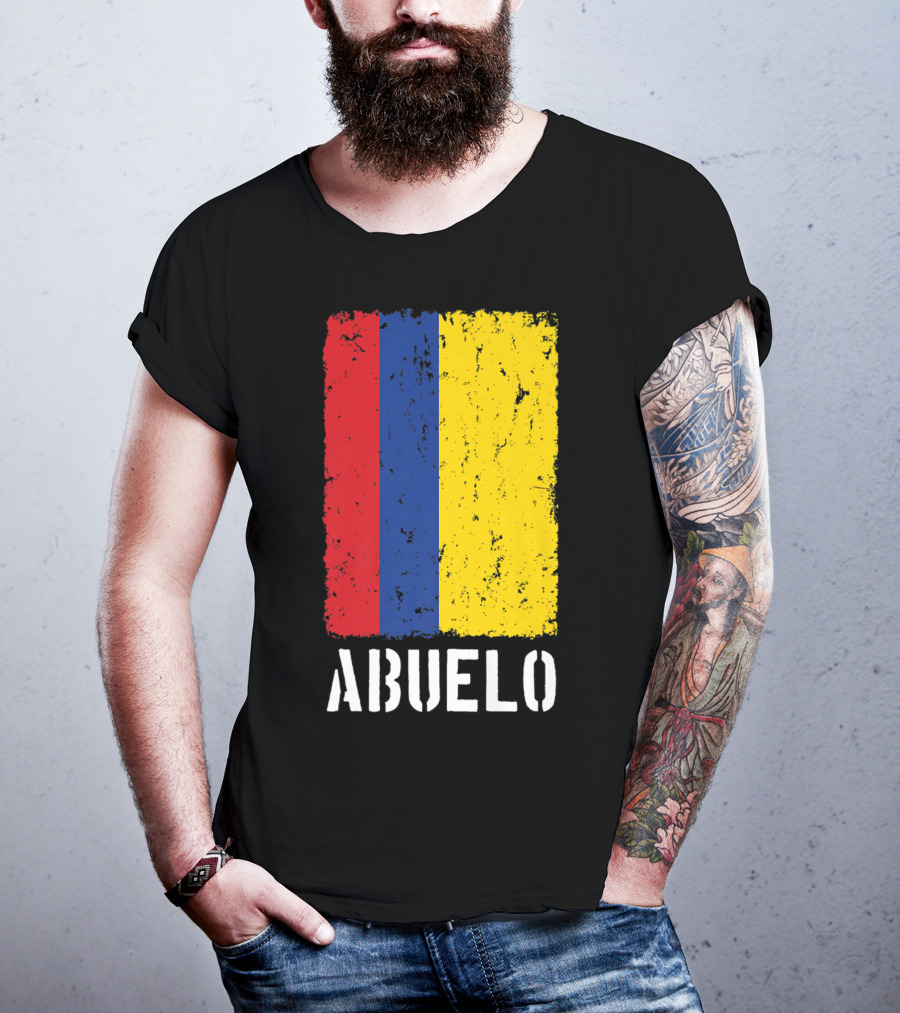 Colombian Grandpa Abuelo Colombia Flag T-Shirt