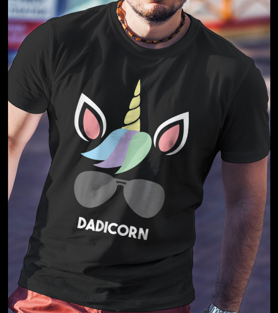 Dadicorn Funny Unicorn Best Dad Father Mens T-Shirt