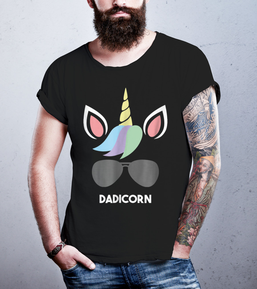 Dadicorn Funny Unicorn Best Dad Father Mens T-Shirt
