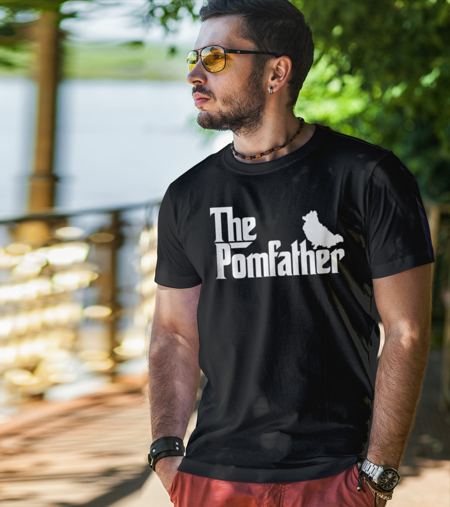 The Pomfather Mens Funny Pomeranian Dad Father T-Shirt