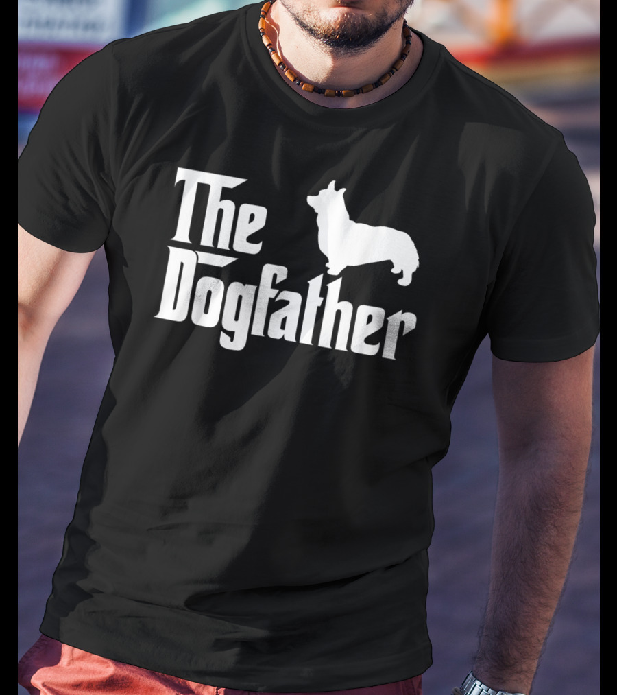 The Dogfather Funny Corgi Mens T-Shirt