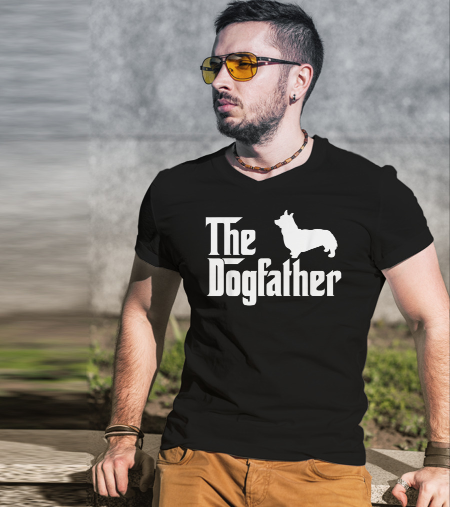 The Dogfather Funny Corgi Mens T-Shirt