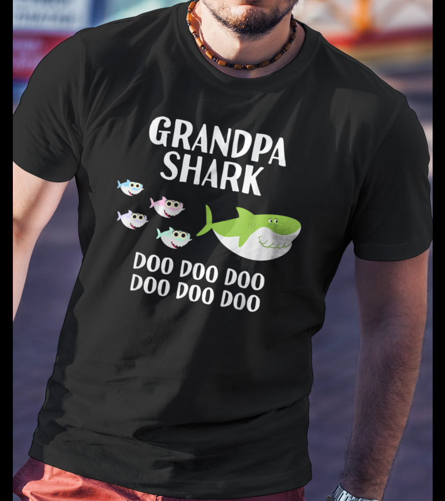 Grandpa Shark Doo Doo Doo Doo With Baby Sharks T-Shirt