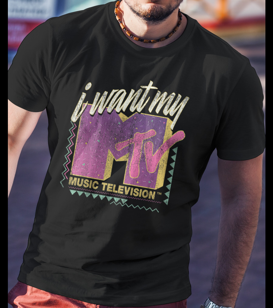 I Want My MTV Music Television Vintage 90's Colorful T-Shirt