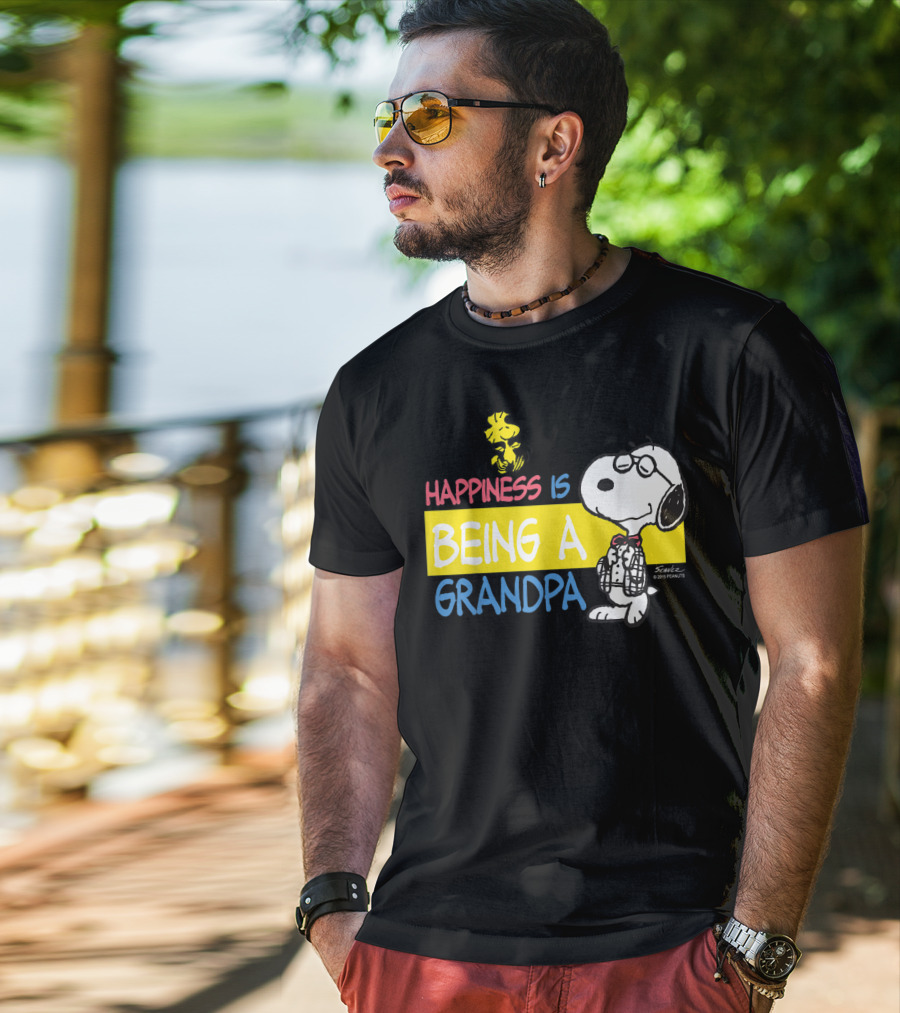 Peanuts Snoopy Happiness Is Being A Grandpa Woodstock T-Shirt
