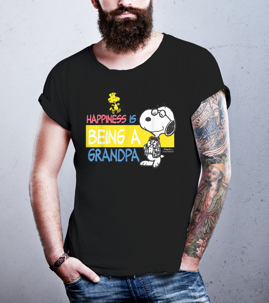 Peanuts Snoopy Happiness Is Being A Grandpa Woodstock T-Shirt