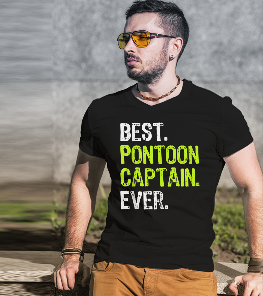 Best Pontoon Captain Ever Funny Boat Lake T-Shirt