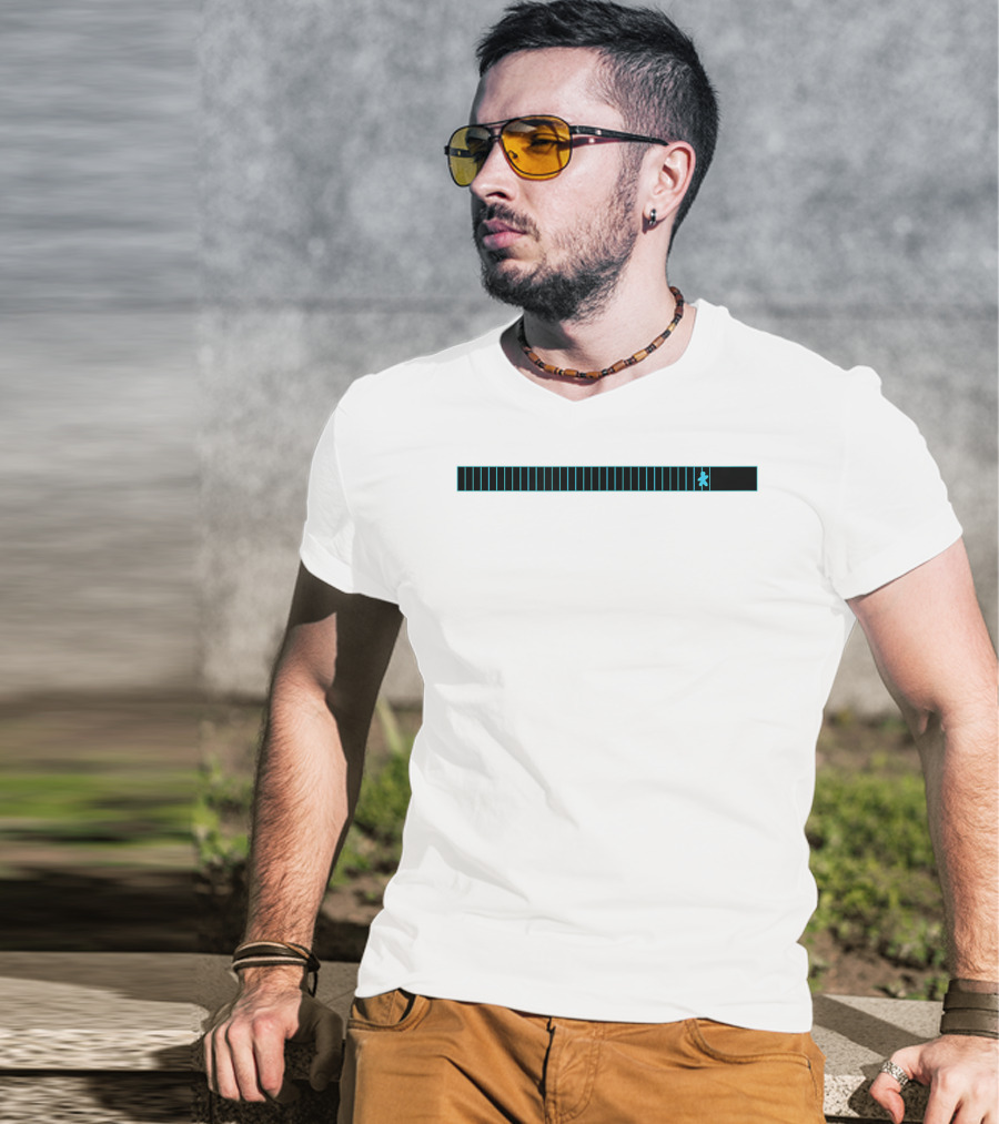 Pac-Man Running Marathon Pixel Human Progress Bar T-Shirt