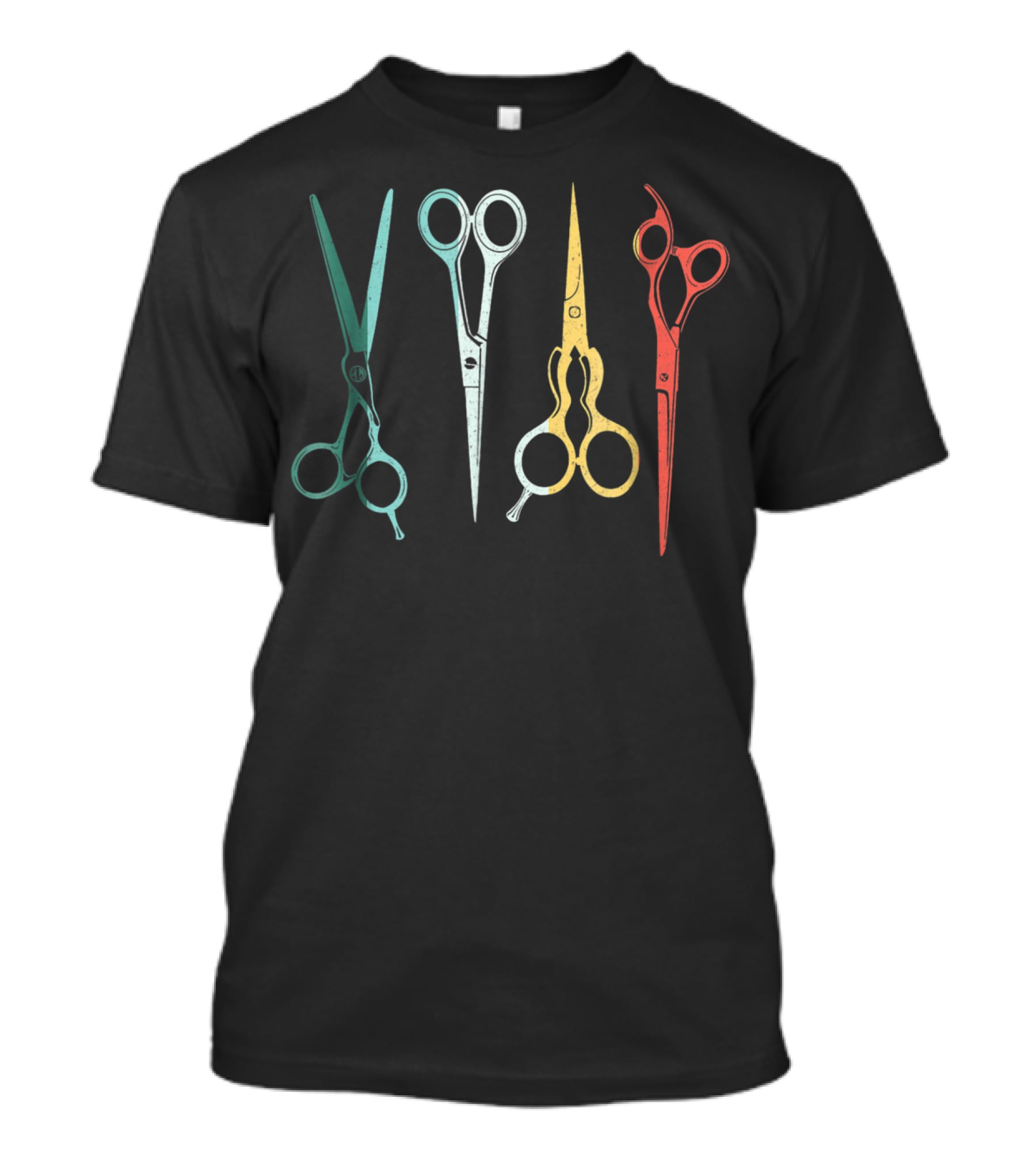 Scissors Hair Stylist Colorful Vintage Tools T-Shirt