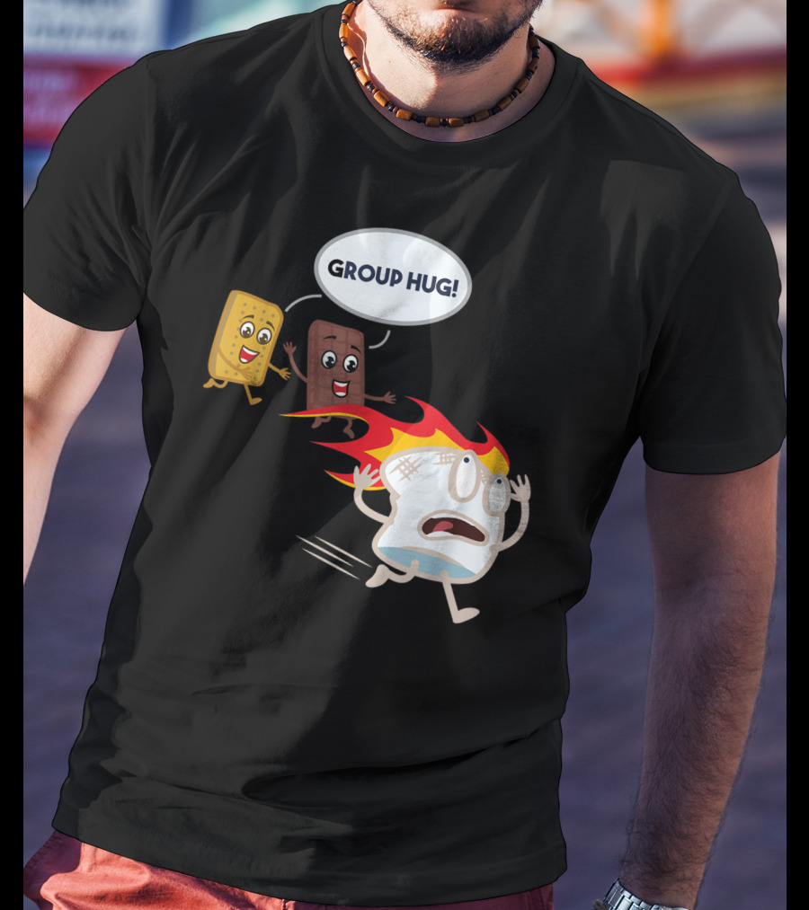 Group Hug S'mores Marshmallow Camping Roastin' T-Shirt