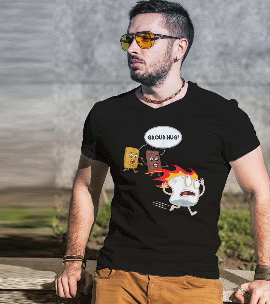Group Hug S'mores Marshmallow Camping Roastin' T-Shirt