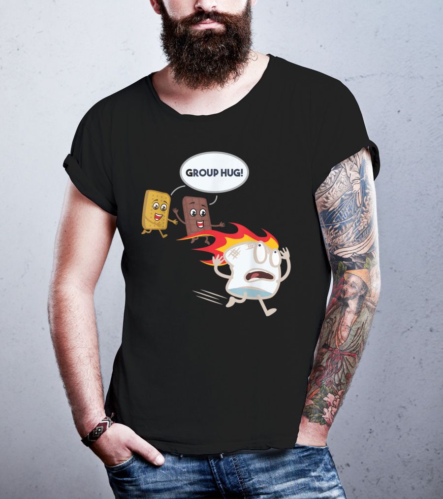 Group Hug S'mores Marshmallow Camping Roastin' T-Shirt