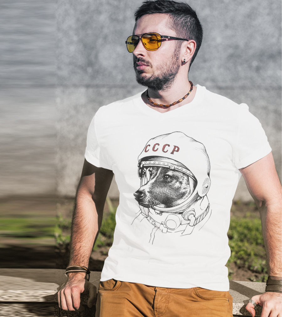CCCP Space Traveler Dog Cosmonaut T-Shirt